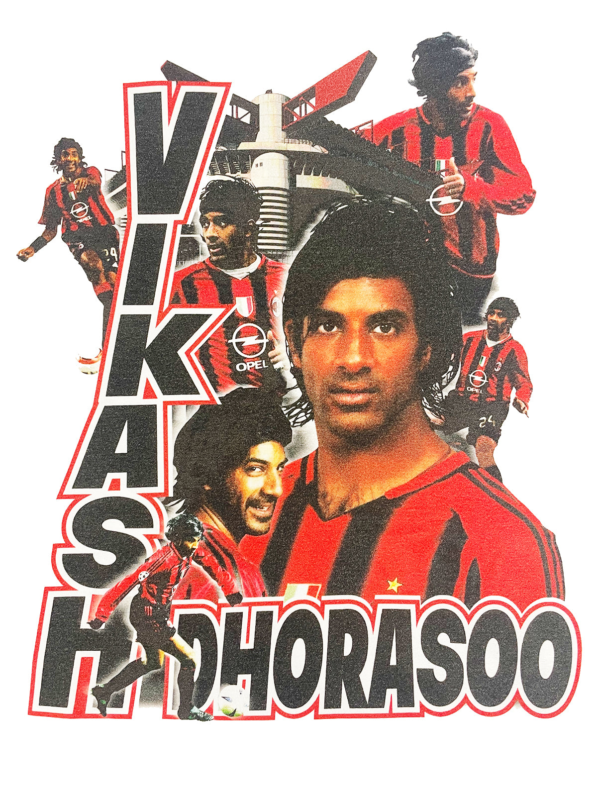 Shop AC MILAN VIKASH DHORASOO BOOTLEG TEE, classic football shirts, vintage football shirts & retro soccer jerseys at Cult Kits