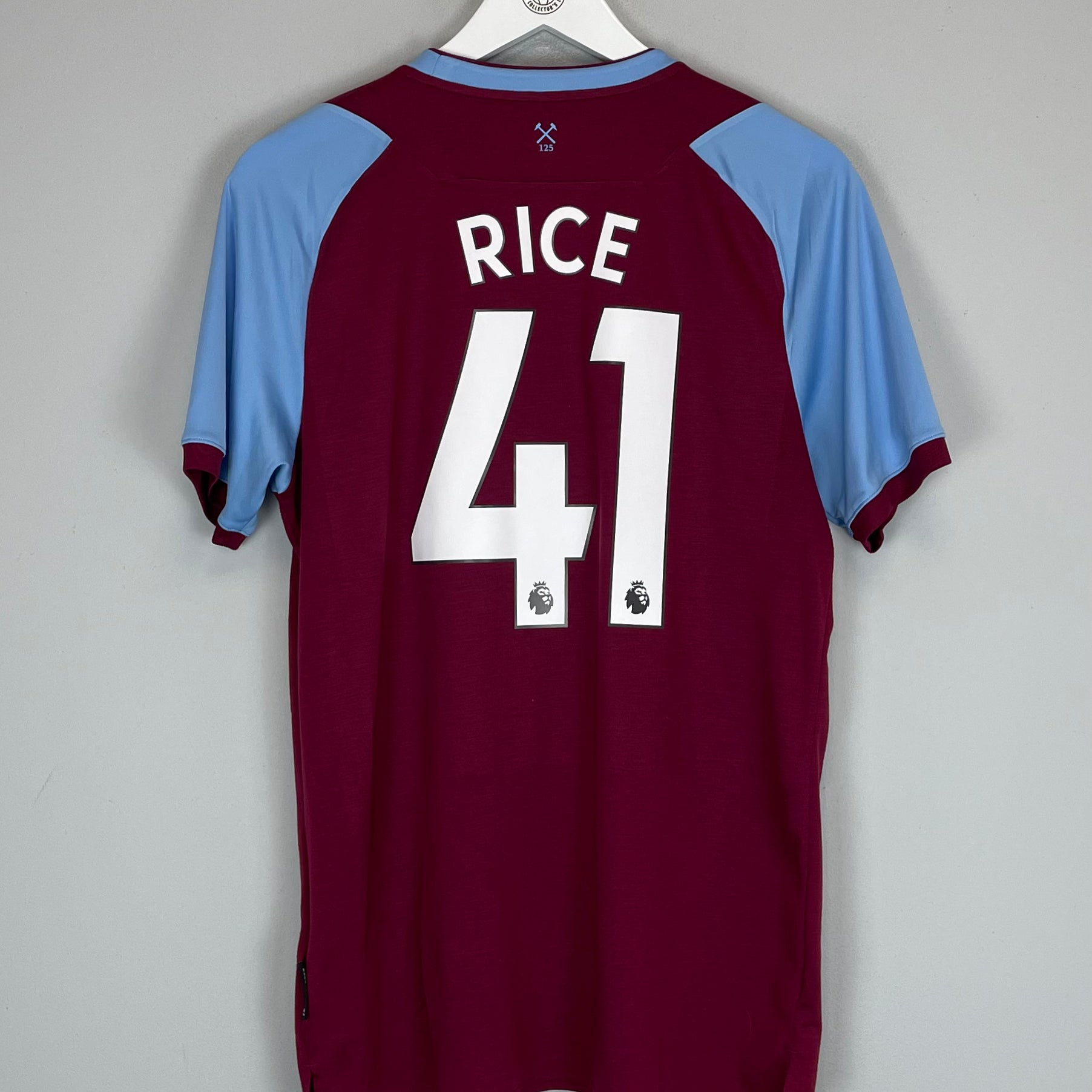 Shop 2020/21 WEST HAM RICE #41 HOME SHIRT (M) UMBRO, classic football shirts, vintage football shirts & retro soccer jerseys at Cult Kits