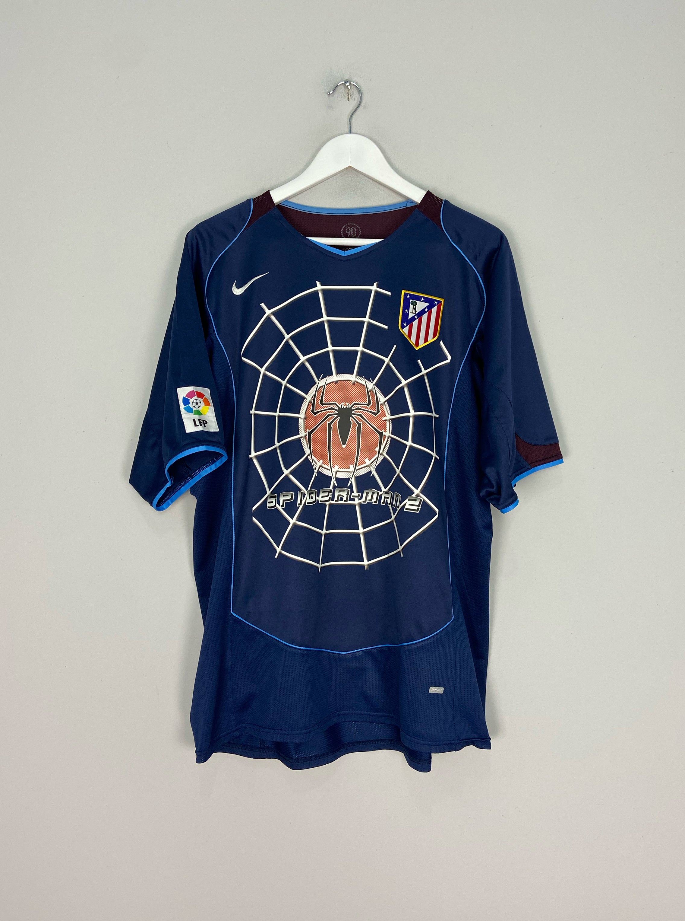 Shop 2004/05 ATLETICO MADRID TORRES #9 *SPIDERMAN* AWAY SHIRT (XL) NIKE, classic football shirts, vintage football shirts & retro soccer jerseys at Cult Kits