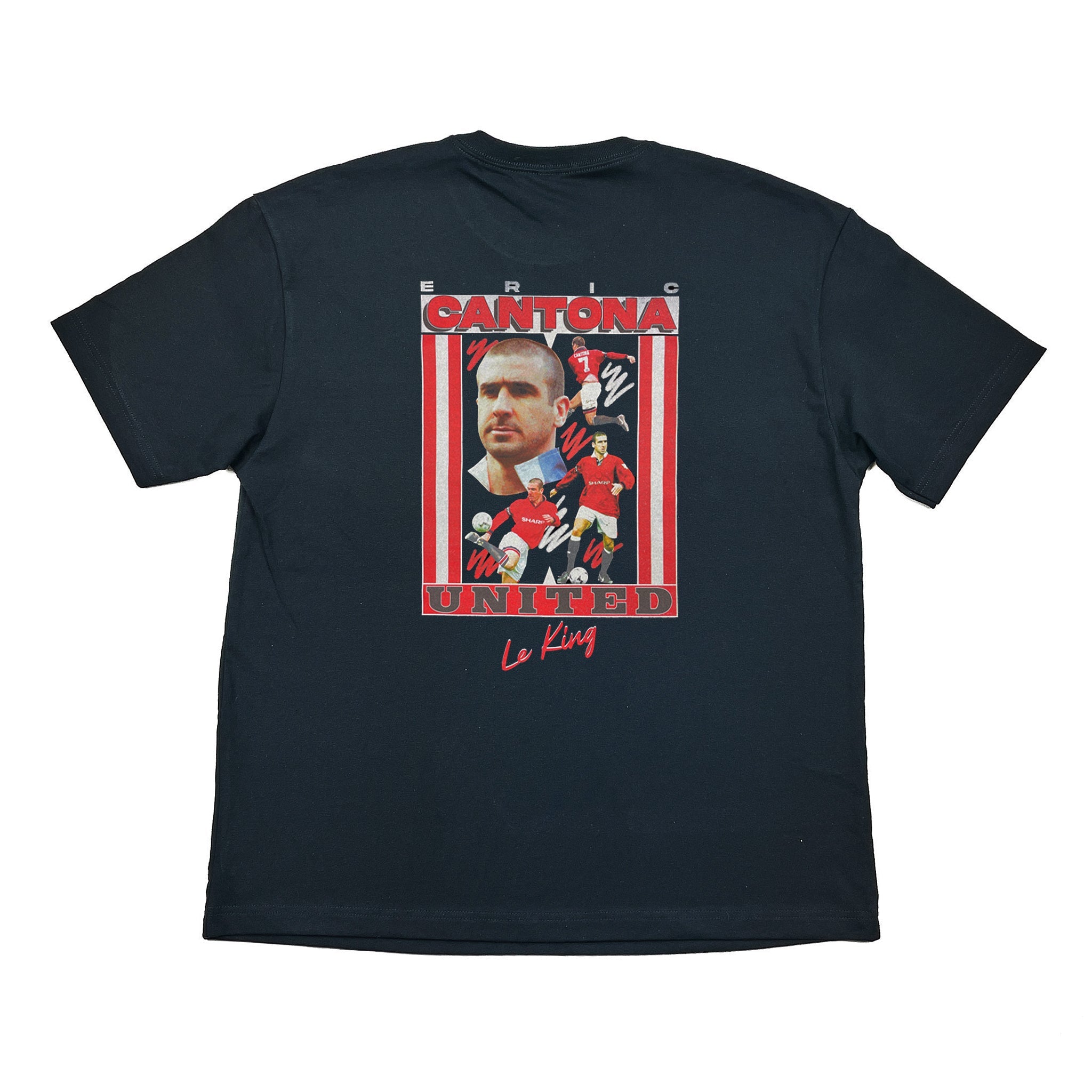 Black Cantona 'Le King' Bootleg Tee - Man United Cantona T-Shirt at Cult Kits