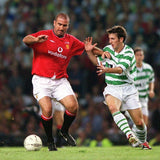 2001 MANCHESTER UNITED CANTONA #7 *MATCH WORN + SIGNED *RYAN GIGGS TESTIMONIAL* HOME SHIRT (XL) UMBRO