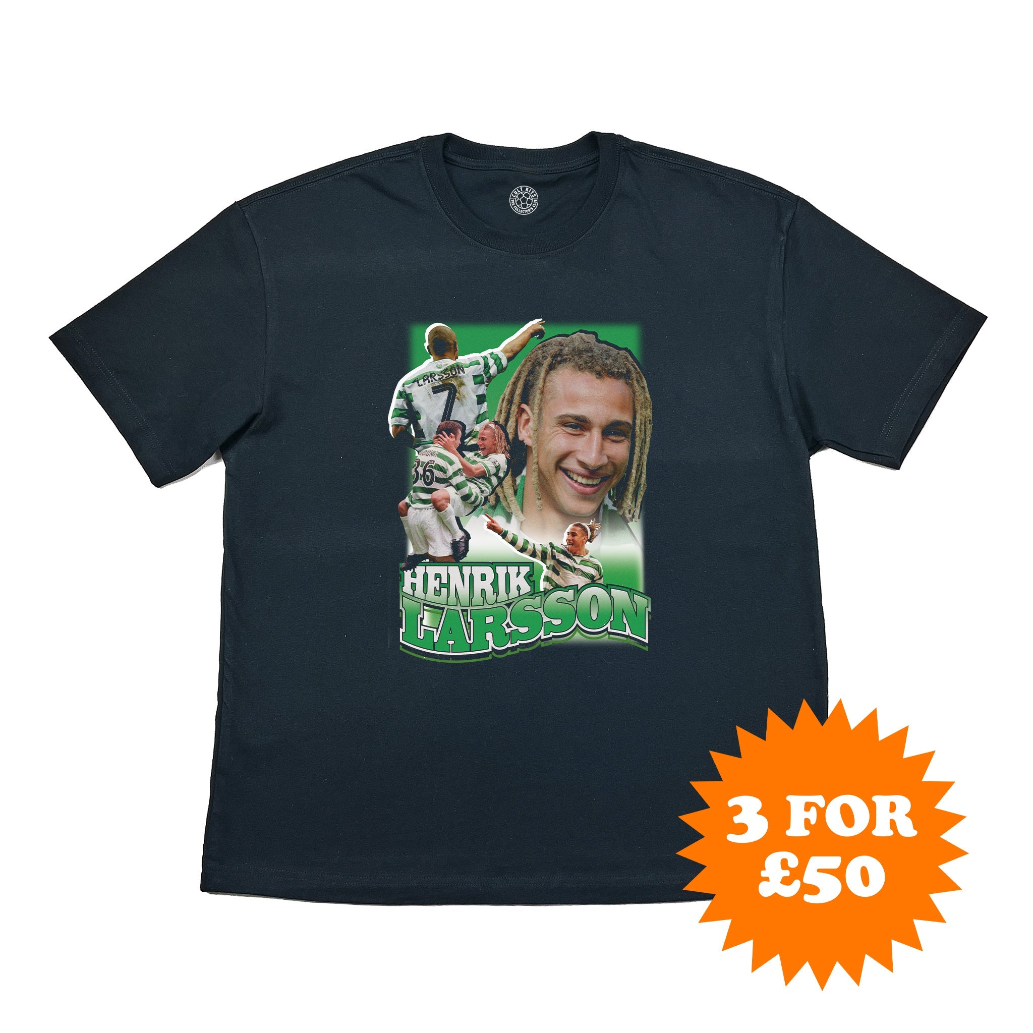 Buy Celtic Larsson Bootleg Tee ~ Free worldwide shipping ~ Authentic Vintage Football Shirts from Cult Kits