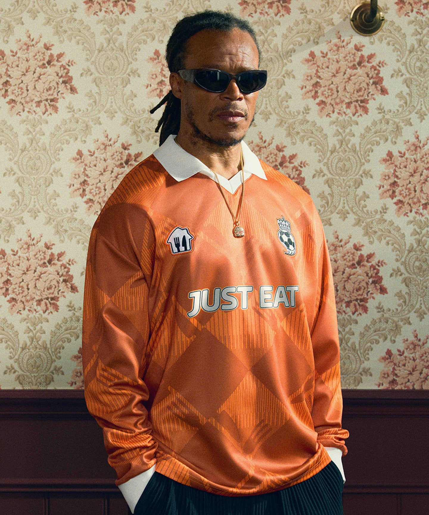 cult kits | just eat takeaway , Edgar Davids , limited edition , champions league event football shirt , long sleeved , ONLY £19.99 , football shirt , PaperBoy limited shirt , soccer jersey , authentic , classic , rare. 