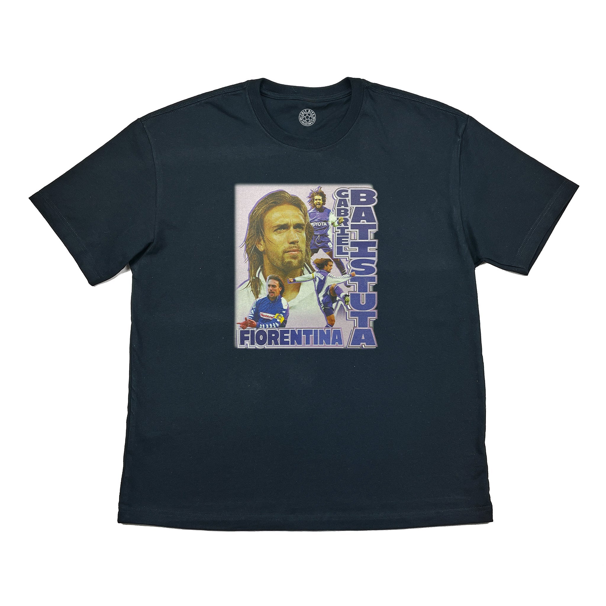 Black Fiorentina Batistuta Bootleg Tee - Serie A Graphic T-Shirts - Cult Kits