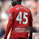 2014/15 LIVERPOOL BALOTELLI #45 *MATCH WORN VS MANCHESTER UNITED* HOME SHIRT (L) WARRIOR