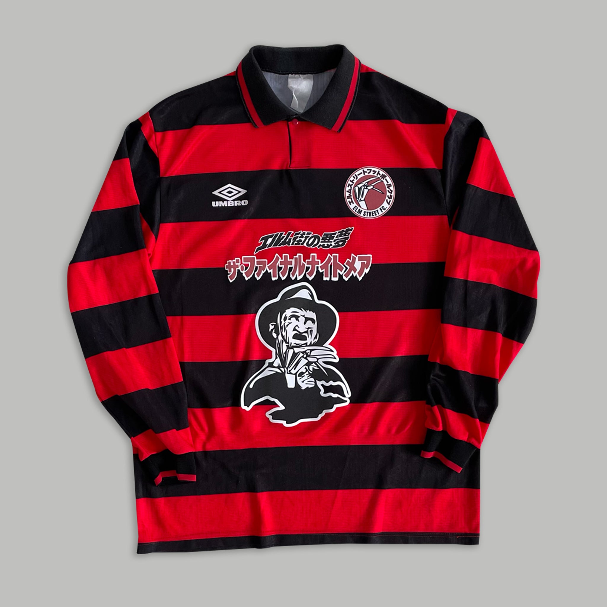 Shop 1992 CULT KITS X FREDDY'S DEAD JAPANESE MOVIE MASHUP (L) UMBRO, classic football shirts, vintage football shirts & retro soccer jerseys at Cult Kits