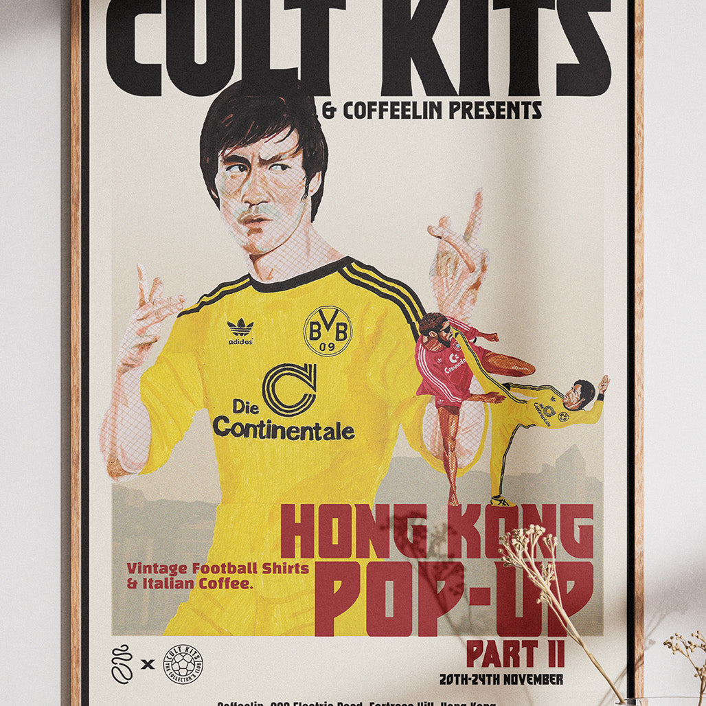 Shop BRUCE LEE HONG KONG POP-UP PART II PRINT, classic football shirts, vintage football shirts & retro soccer jerseys at Cult Kits