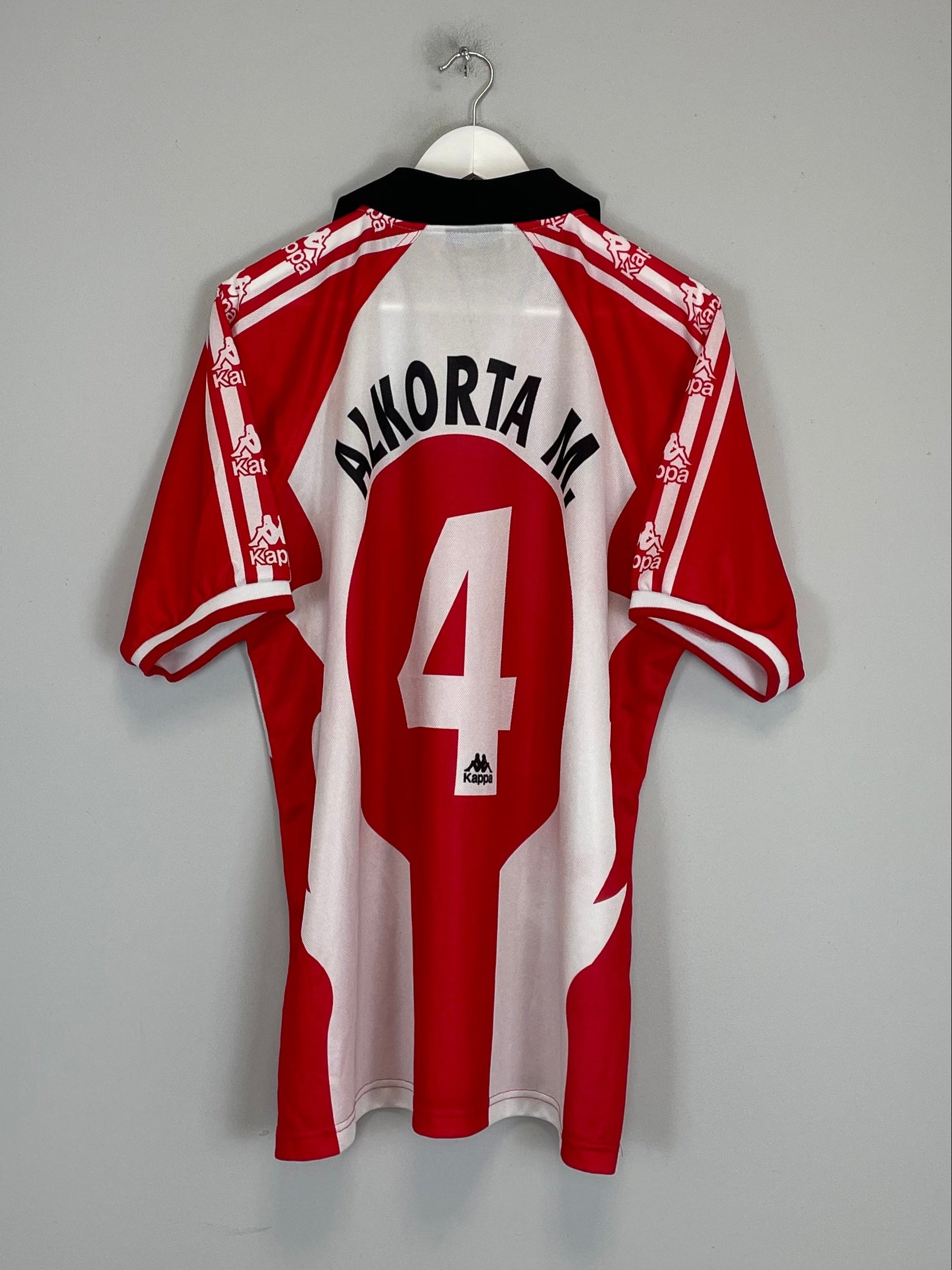Shop 1997/98 ATHLETIC BILBAO ALKORTA M #4 *CENTENARY* HOME SHIRT (XL) KAPPA, classic football shirts, vintage football shirts & retro soccer jerseys at Cult Kits