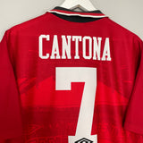 Shop 1994/96 MANCHESTER UNITED CANTONA #7 HOME SHIRT (XL) UMBRO, classic football shirts, vintage football shirts & retro soccer jerseys at Cult Kits