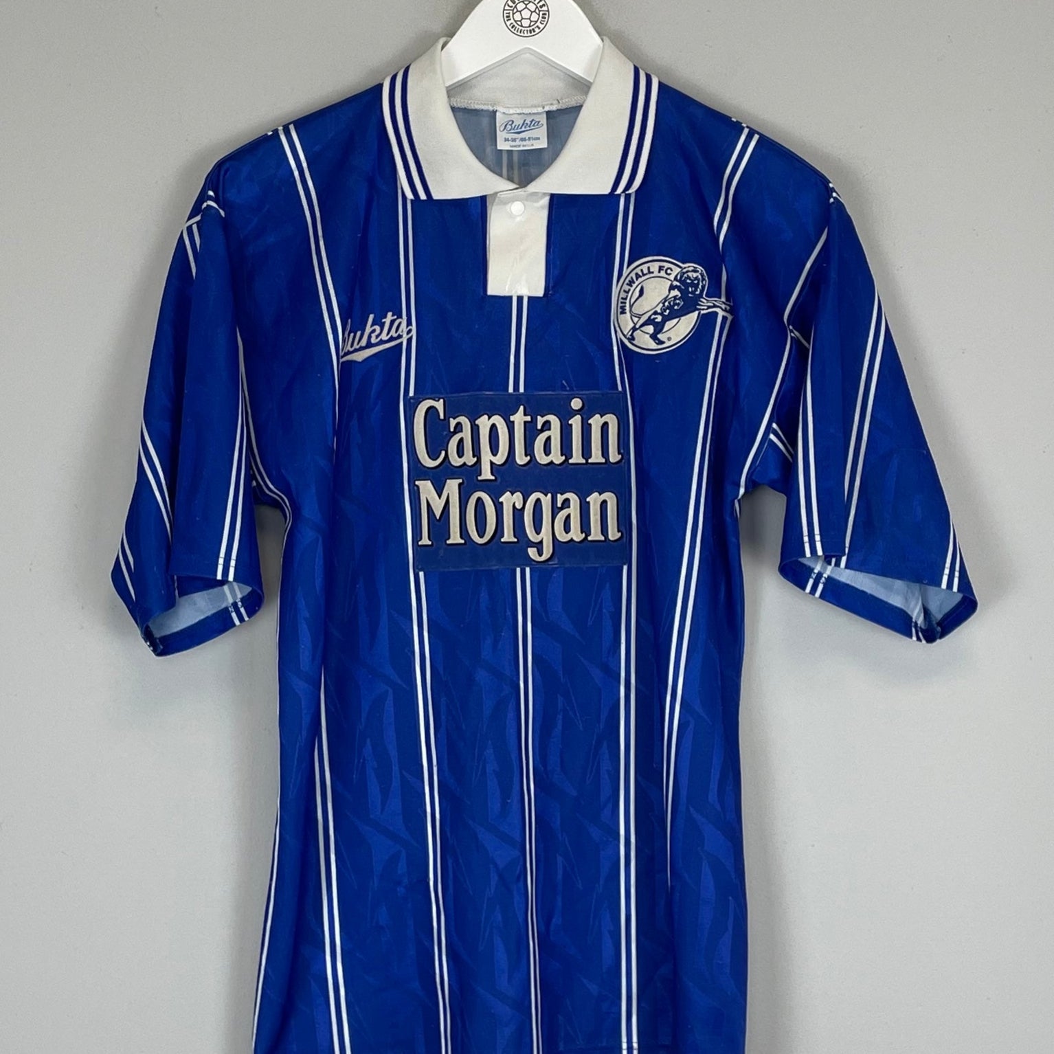 Shop 1993/94 MILLWALL BEARD #2 HOME SHIRT (S) BUKTA, classic football shirts, vintage football shirts & retro soccer jerseys at Cult Kits