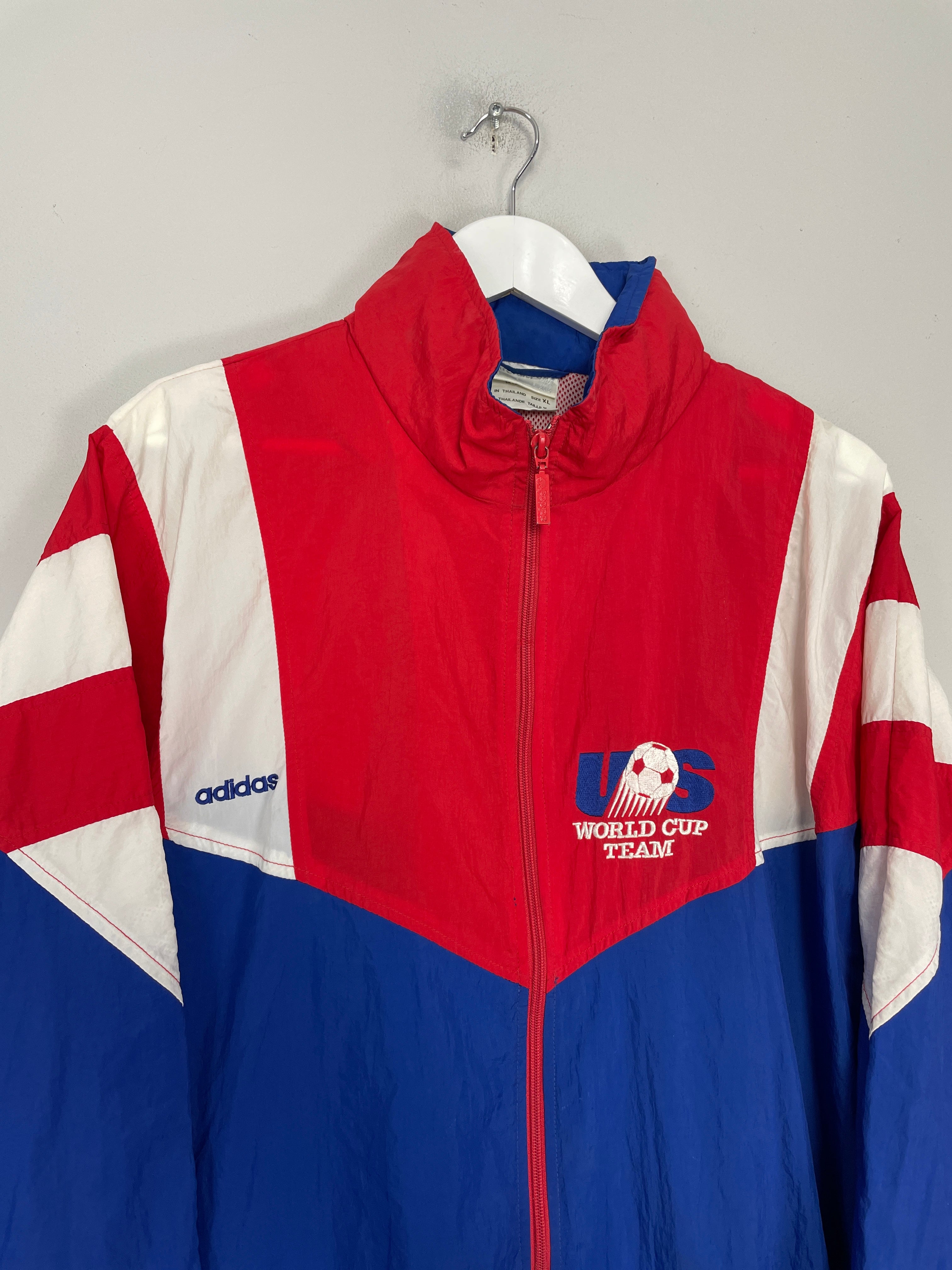 Shop 1992/94 USA WORLD CUP TRACK JACKET (XL) ADIDAS, classic football shirts, vintage football shirts & retro soccer jerseys at Cult Kits