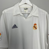 Shop 2001/02 REAL MADRID ZIDANE #5 *CENTENARY* HOME SHIRT (L) ADIDAS, classic football shirts, vintage football shirts & retro soccer jerseys at Cult Kits