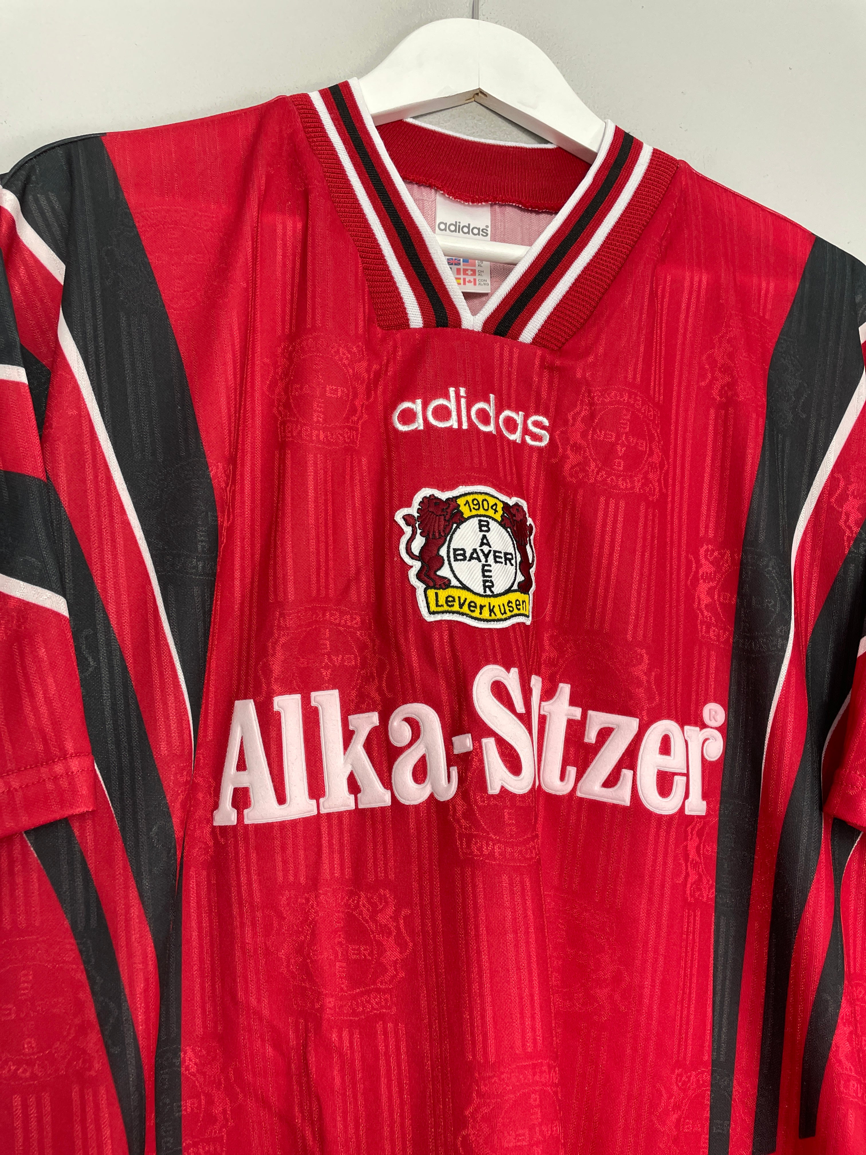 Shop 1996/98 BAYER LEVERKUSEN *MINT* HOME SHIRT (XL) ADIDAS, classic football shirts, vintage football shirts & retro soccer jerseys at Cult Kits