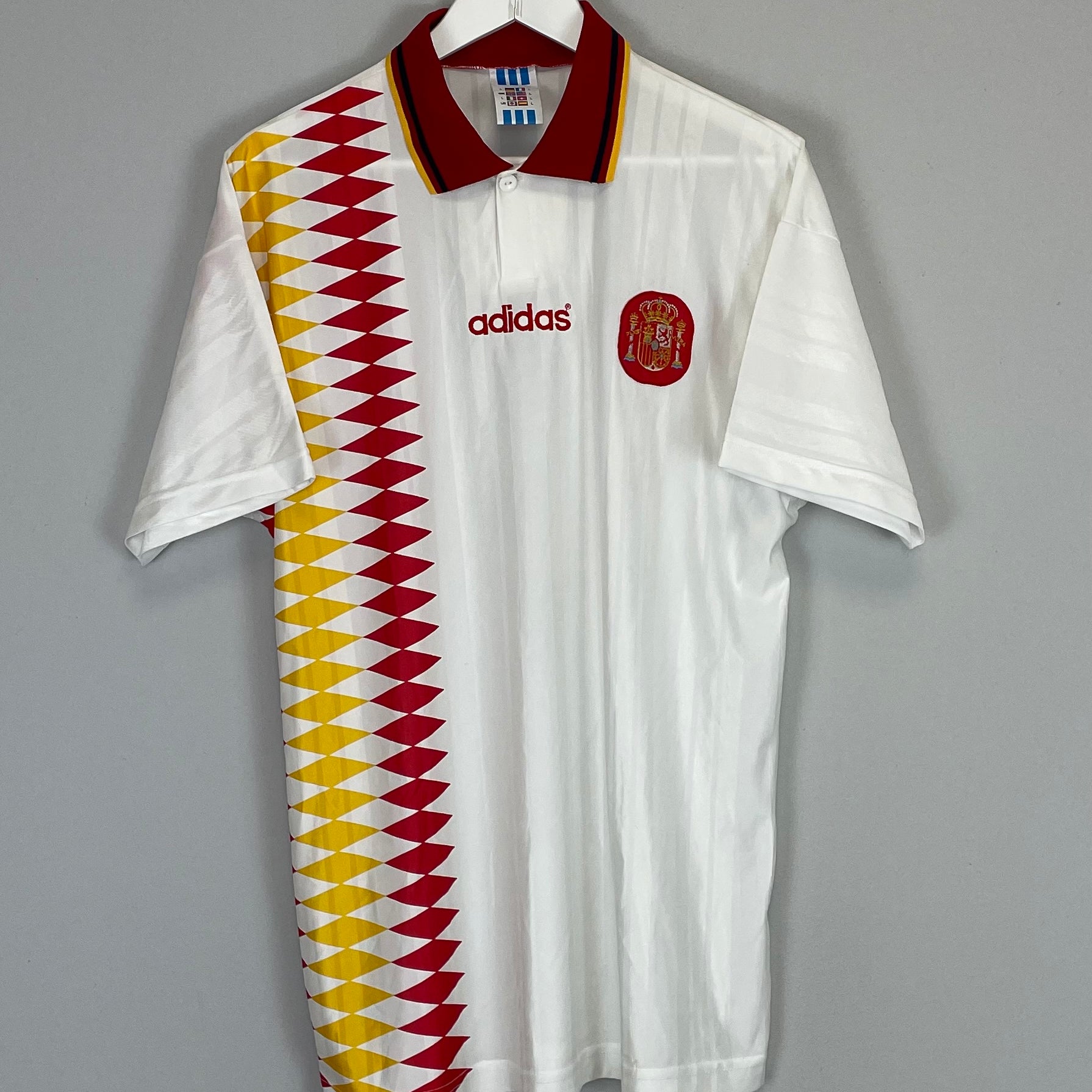 Shop 1994/96 SPAIN AWAY SHIRT (L) ADIDAS, classic football shirts, vintage football shirts & retro soccer jerseys at Cult Kits