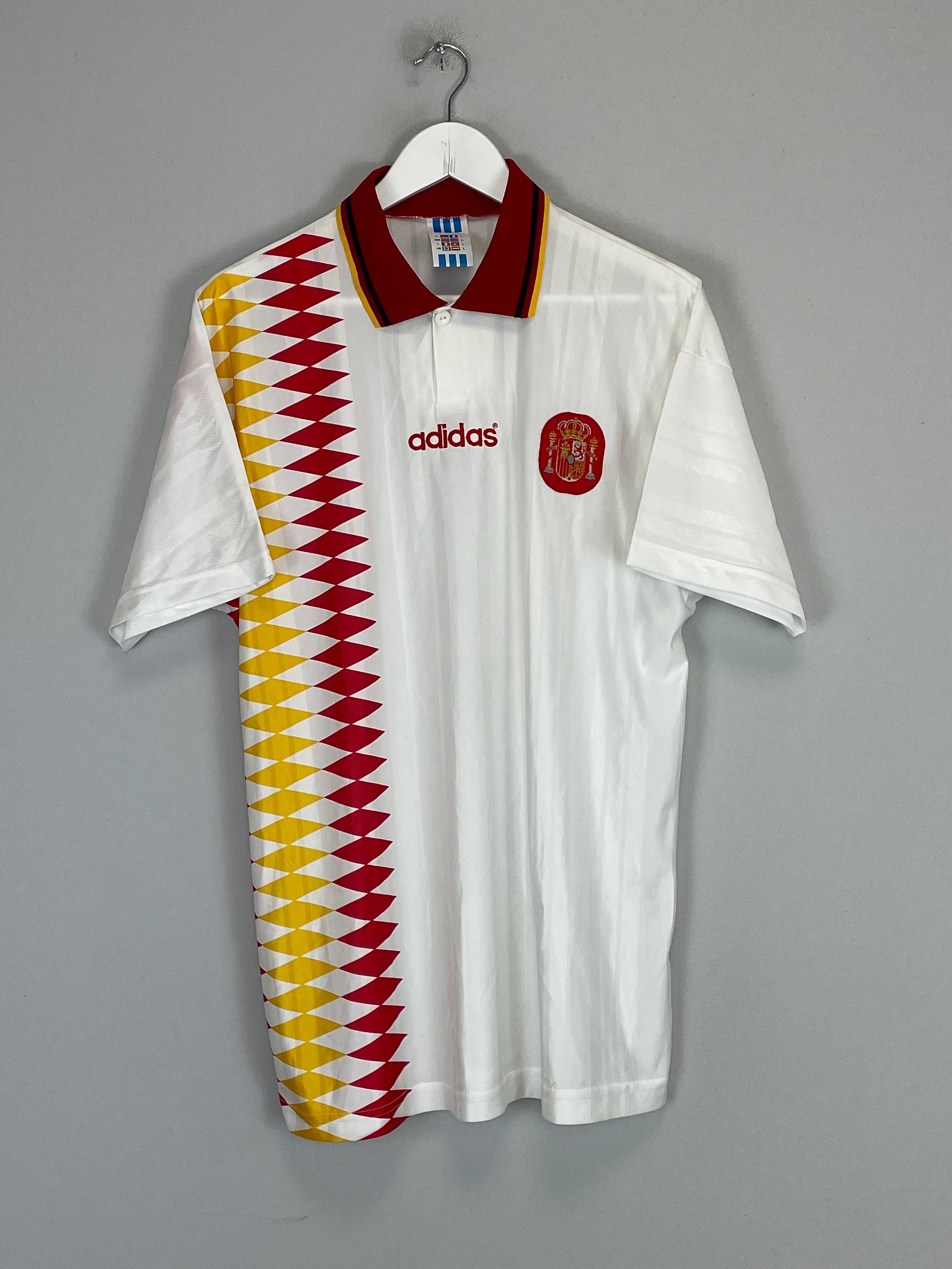 Shop 1994/96 SPAIN AWAY SHIRT (L) ADIDAS, classic football shirts, vintage football shirts & retro soccer jerseys at Cult Kits