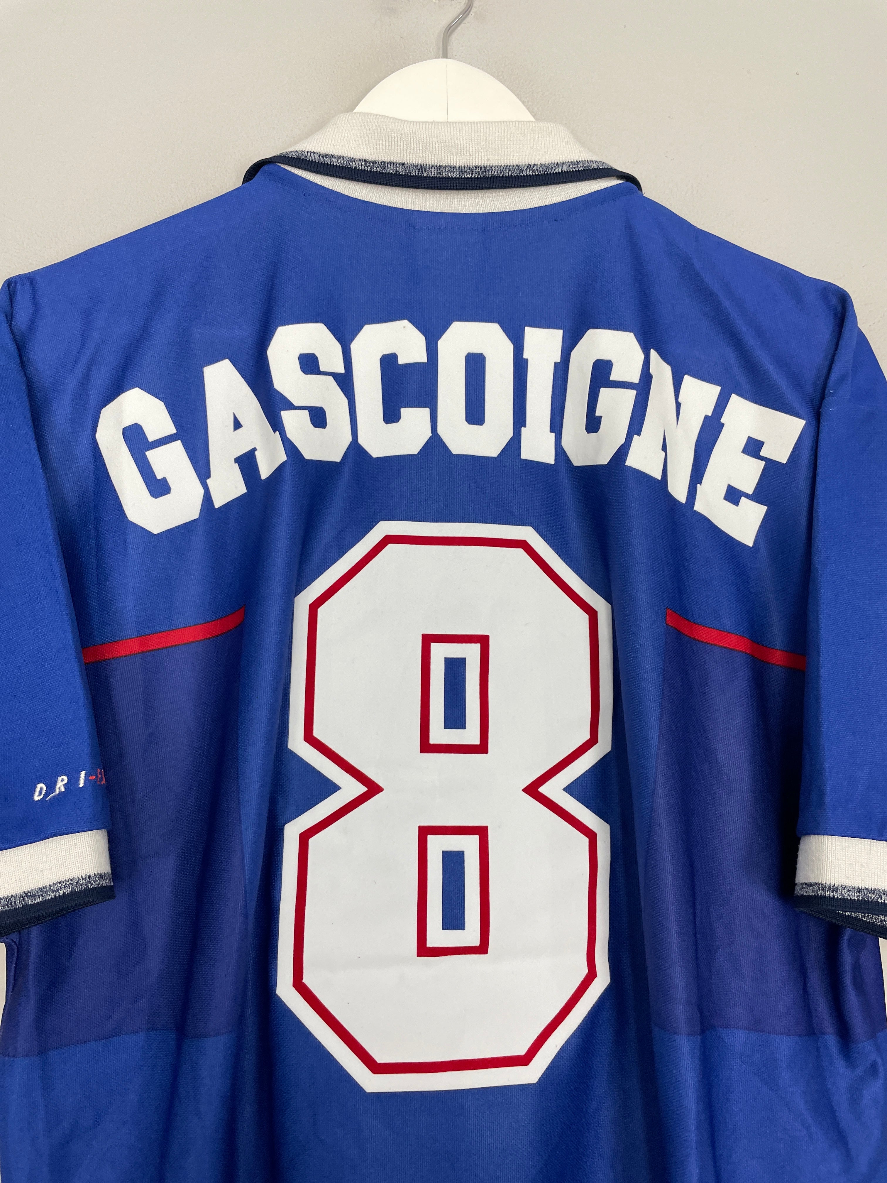 Shop 1997/99 RANGERS GASCOIGNE #8 HOME SHIRT (L) NIKE, classic football shirts, vintage football shirts & retro soccer jerseys at Cult Kits