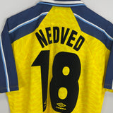 1996/98 LAZIO NEDVED #18 AWAY SHIRT (XL) UMBRO