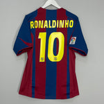 Shop 2004/05 BARCELONA RONALDINHO #10 HOME SHIRT (M) NIKE, classic football shirts, vintage football shirts & retro soccer jerseys at Cult Kits