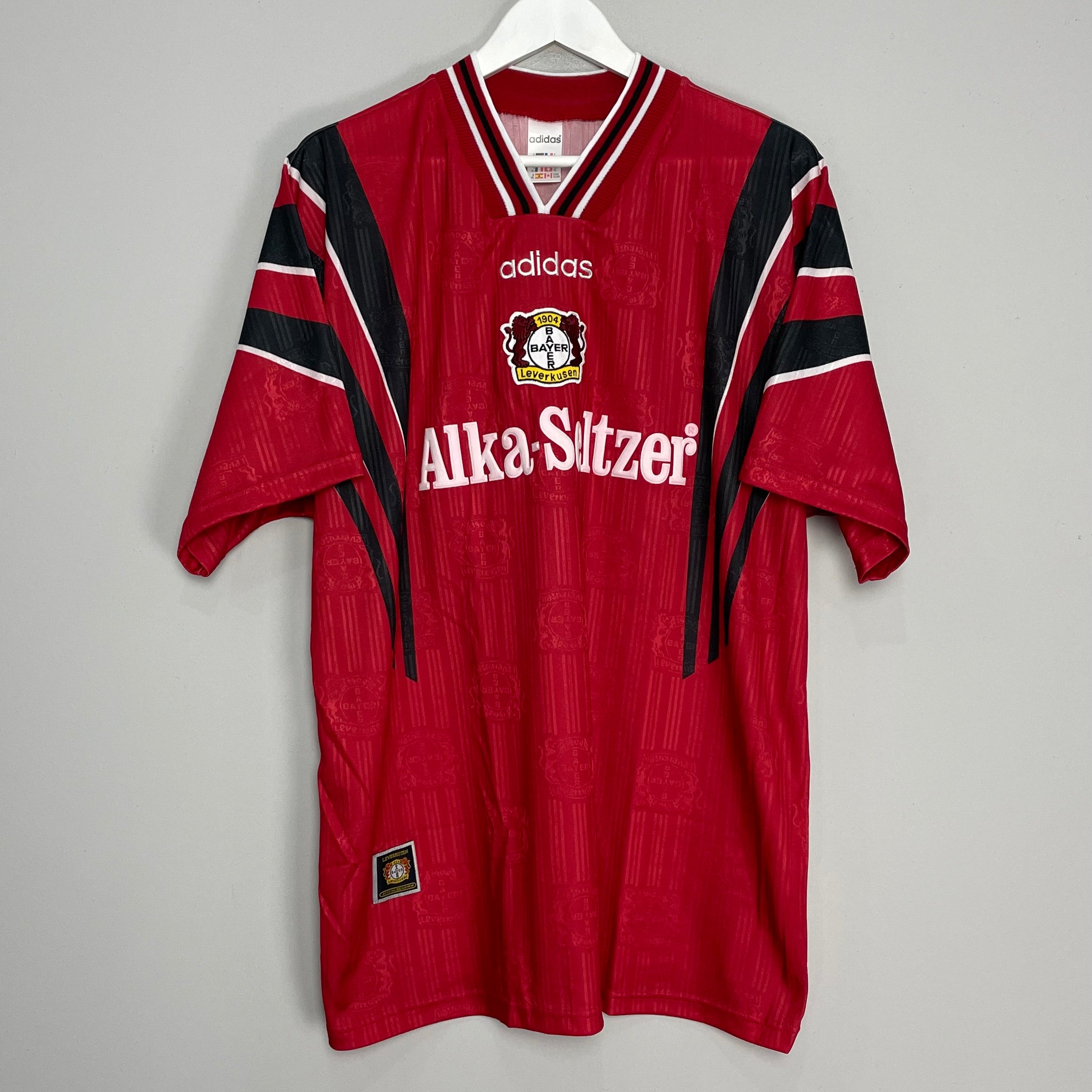 Shop 1996/98 BAYER LEVERKUSEN *MINT* HOME SHIRT (XL) ADIDAS, classic football shirts, vintage football shirts & retro soccer jerseys at Cult Kits