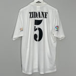 Shop 2001/02 REAL MADRID ZIDANE #5 *CENTENARY* HOME SHIRT (L) ADIDAS, classic football shirts, vintage football shirts & retro soccer jerseys at Cult Kits