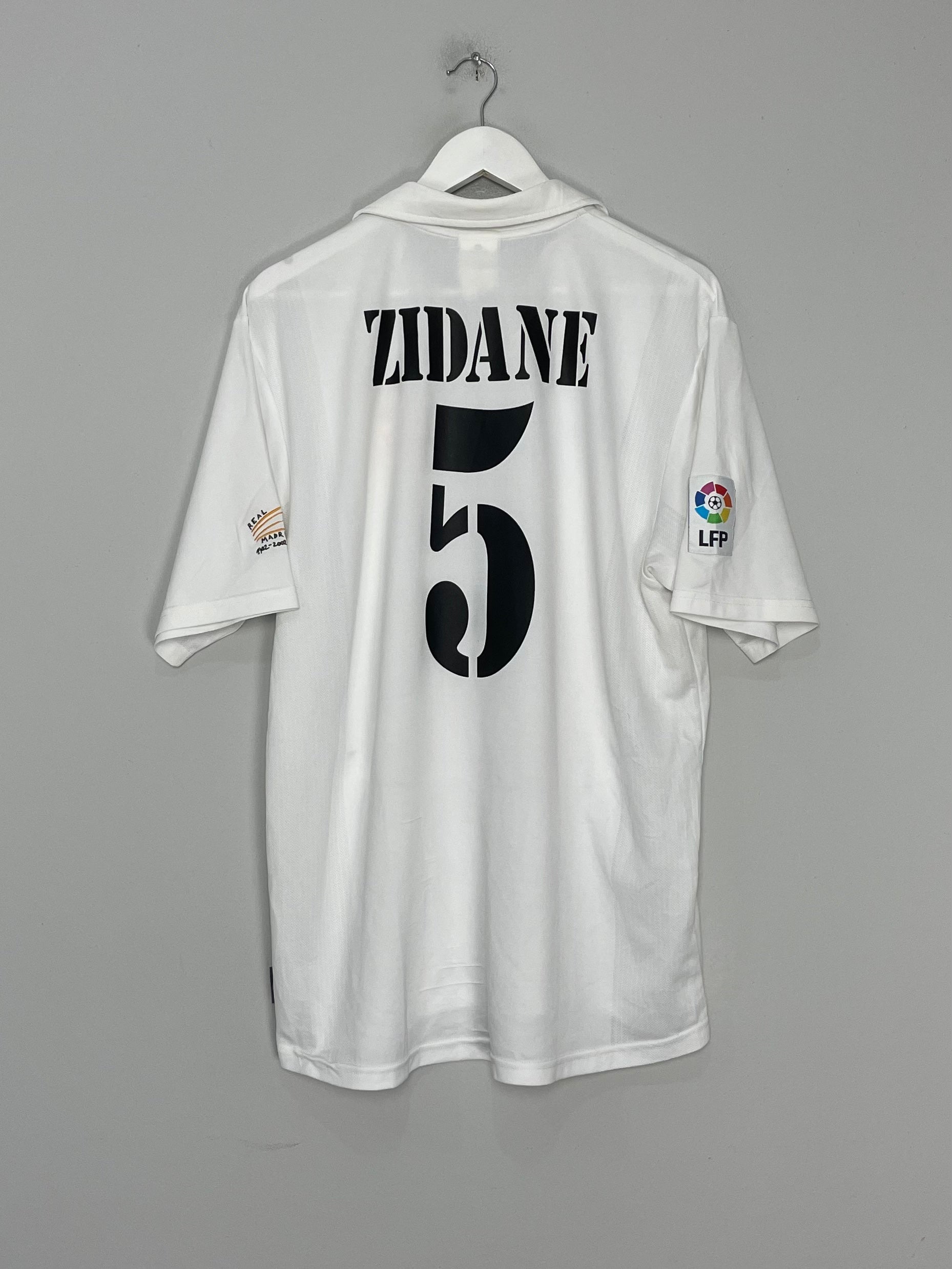 Shop 2001/02 REAL MADRID ZIDANE #5 *CENTENARY* HOME SHIRT (L) ADIDAS, classic football shirts, vintage football shirts & retro soccer jerseys at Cult Kits