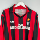 Shop 1990/91 AC MILAN L/S HOME SHIRT (L) ADIDAS, classic football shirts, vintage football shirts & retro soccer jerseys at Cult Kits
