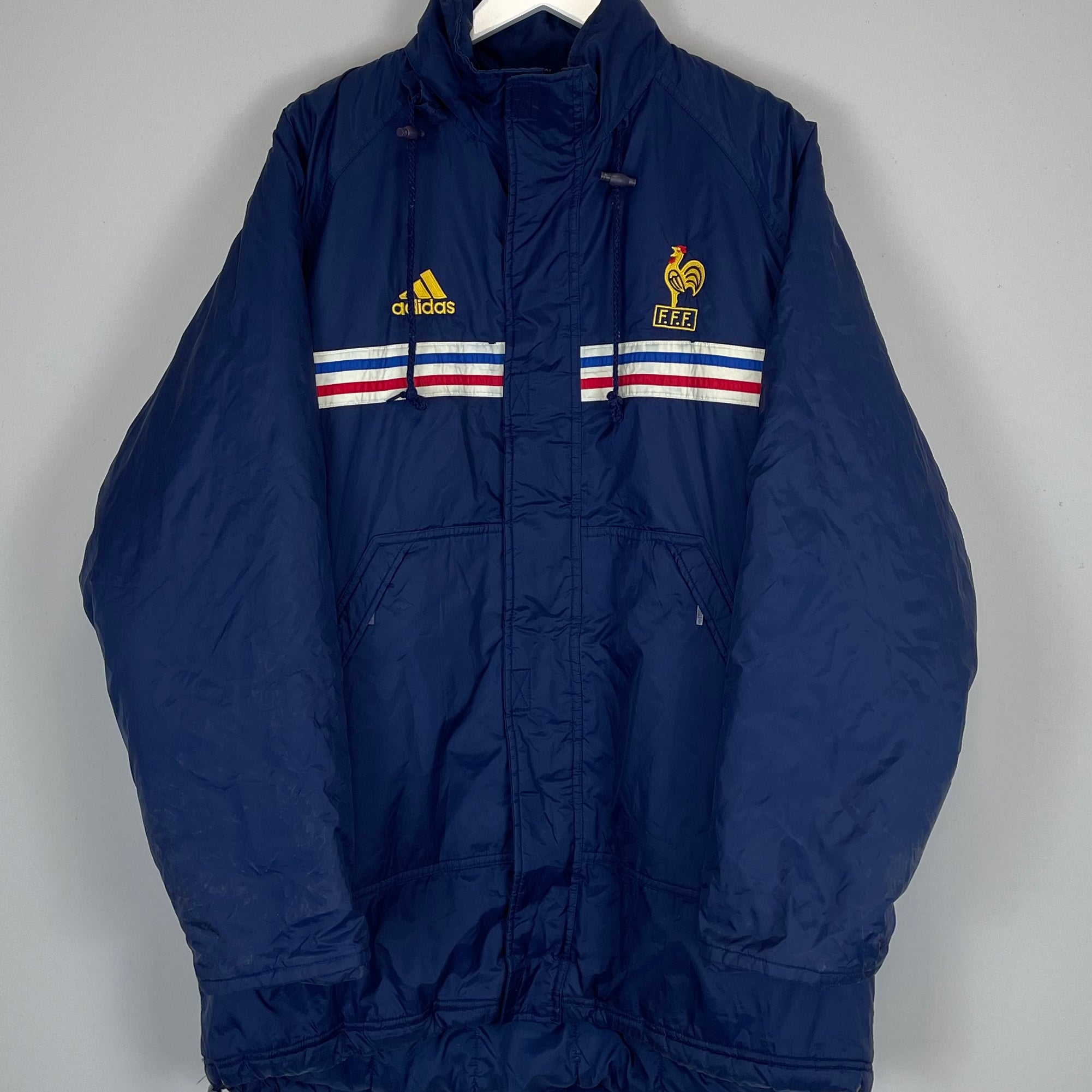 Shop 1998/00 FRANCE BENCH COAT (L) ADIDAS, classic football shirts, vintage football shirts & retro soccer jerseys at Cult Kits
