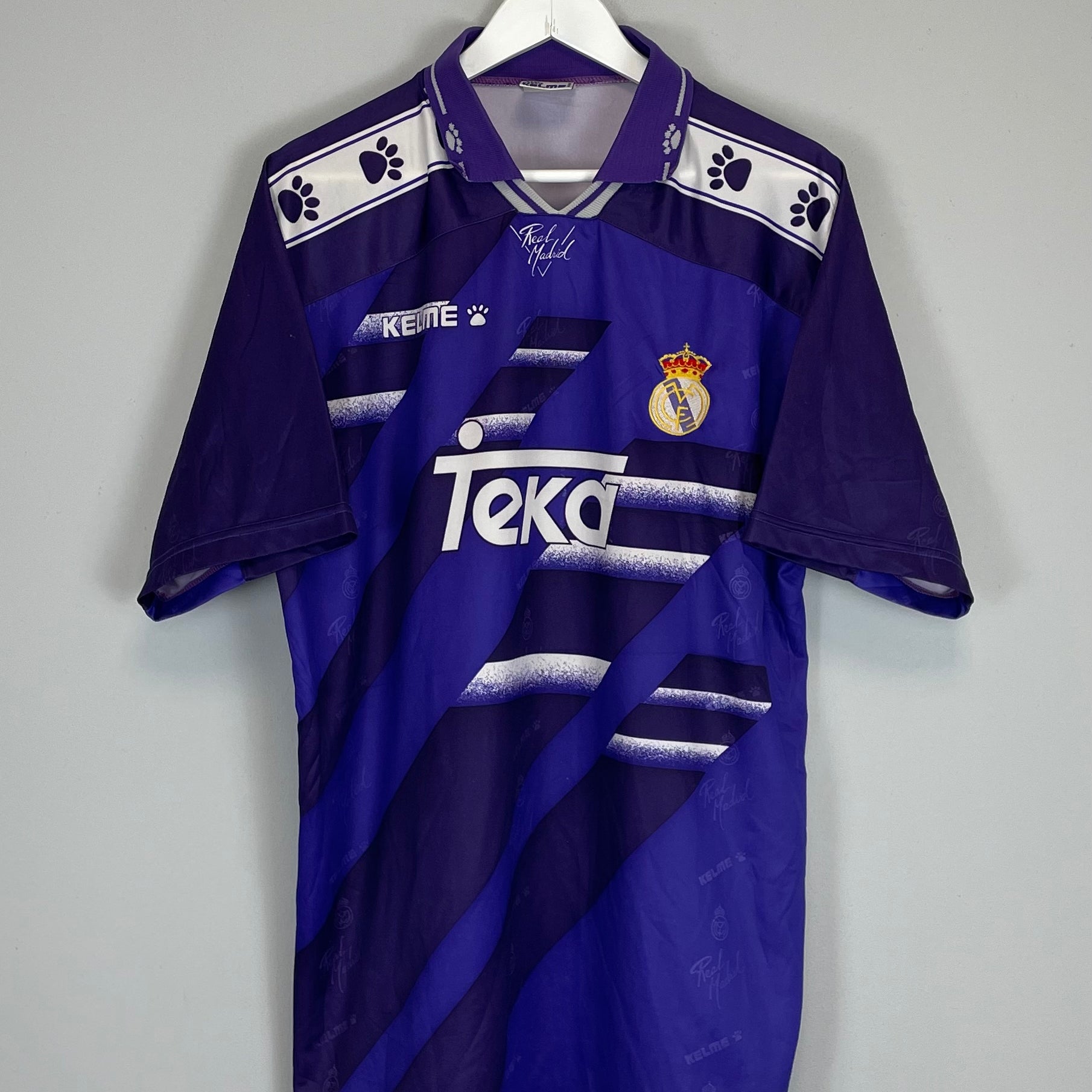 Shop 1994/96 REAL MADRID AWAY SHIRT (XL) KELME, classic football shirts, vintage football shirts & retro soccer jerseys at Cult Kits