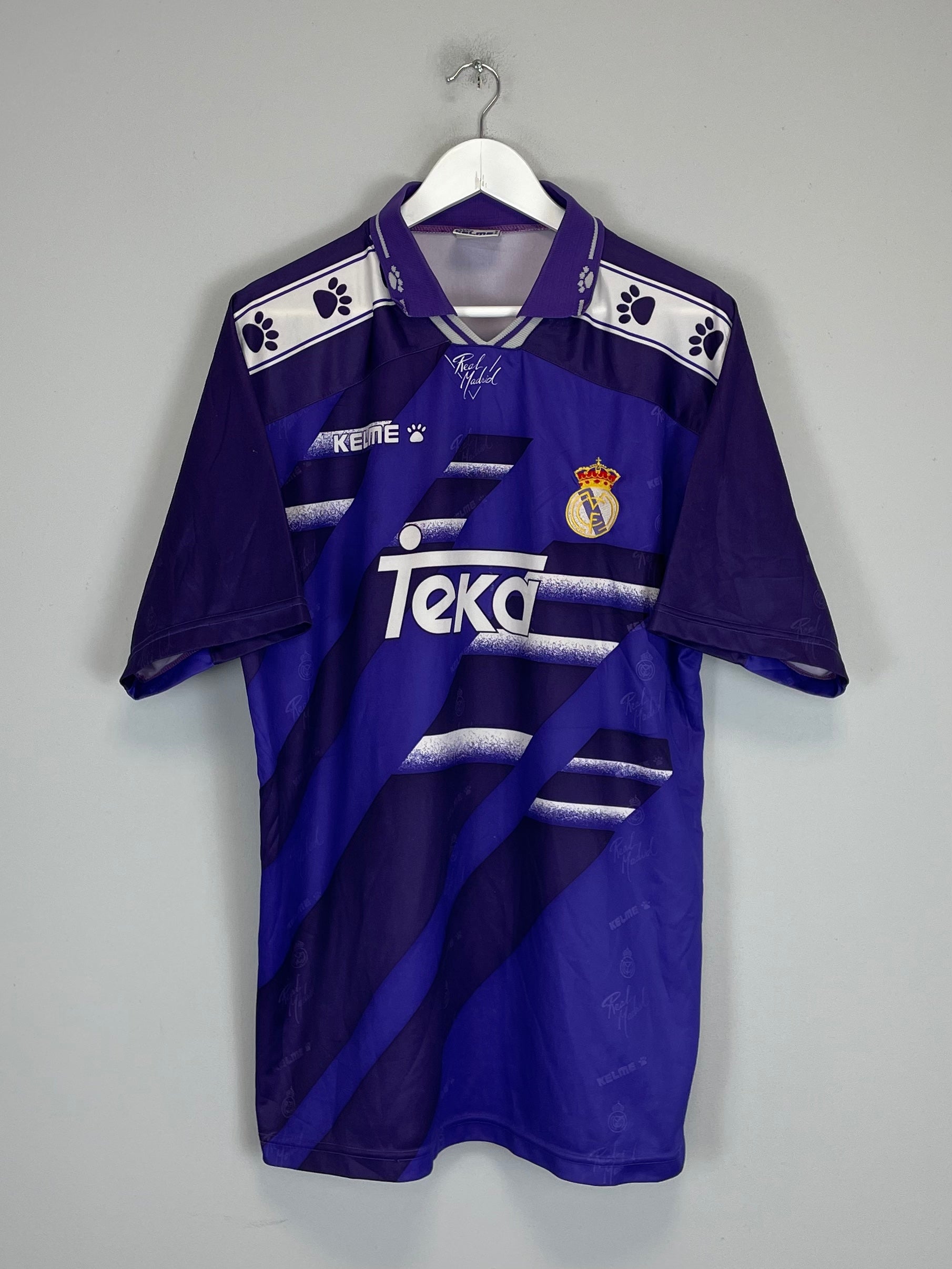 Shop 1994/96 REAL MADRID AWAY SHIRT (XL) KELME, classic football shirts, vintage football shirts & retro soccer jerseys at Cult Kits