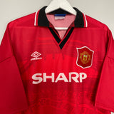 Shop 1994/96 MANCHESTER UNITED CANTONA #7 HOME SHIRT (XXL) UMBRO, classic football shirts, vintage football shirts & retro soccer jerseys at Cult Kits