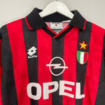Shop 1994/95 AC MILAN #4 L/S HOME SHIRT (L) LOTTO, classic football shirts, vintage football shirts & retro soccer jerseys at Cult Kits