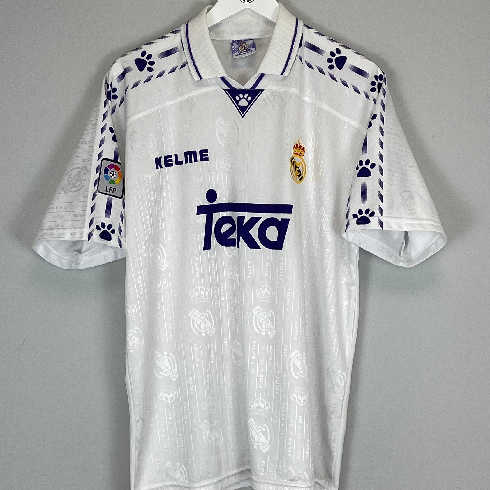 Shop 1994/96 REAL MADRID HOME SHIRT (L) KELME, classic football shirts, vintage football shirts & retro soccer jerseys at Cult Kits