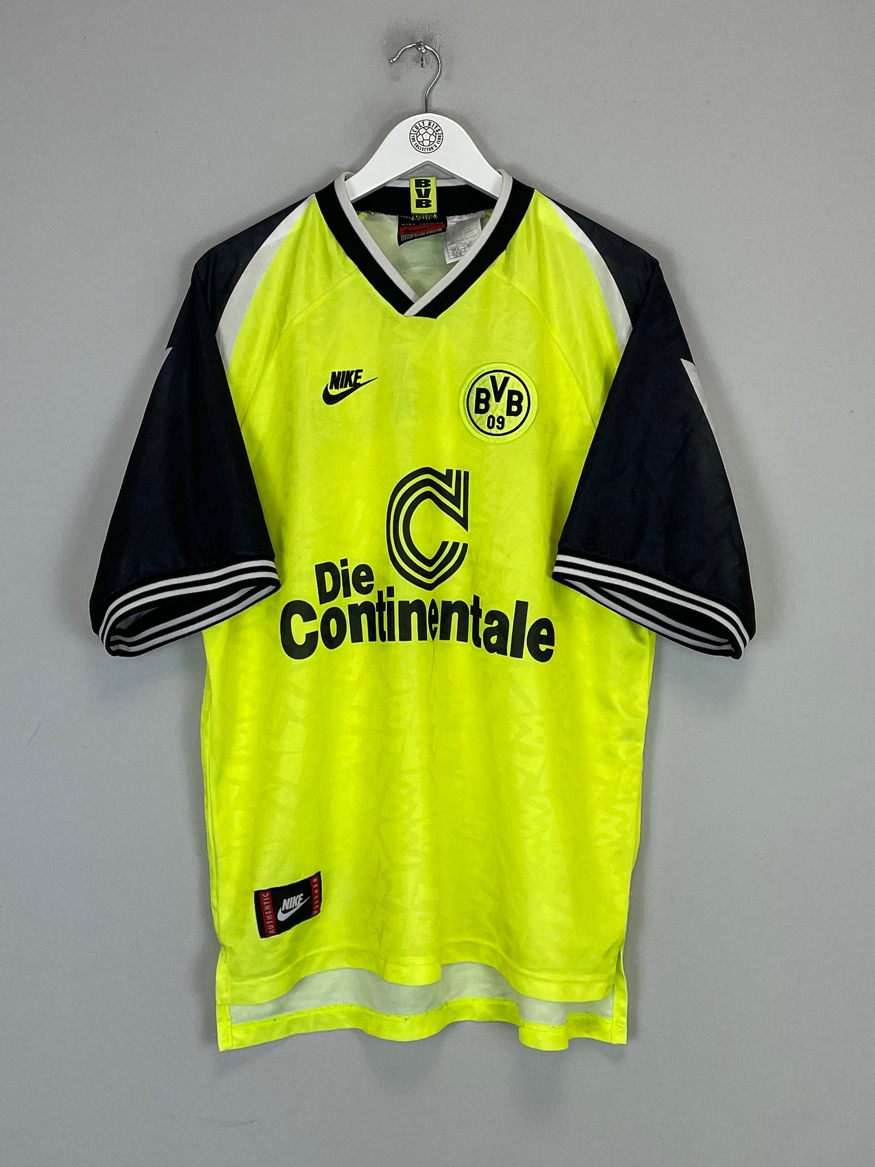 Shop 1995/96 DORTMUND HOME SHIRT (XL) NIKE, classic football shirts, vintage football shirts & retro soccer jerseys at Cult Kits