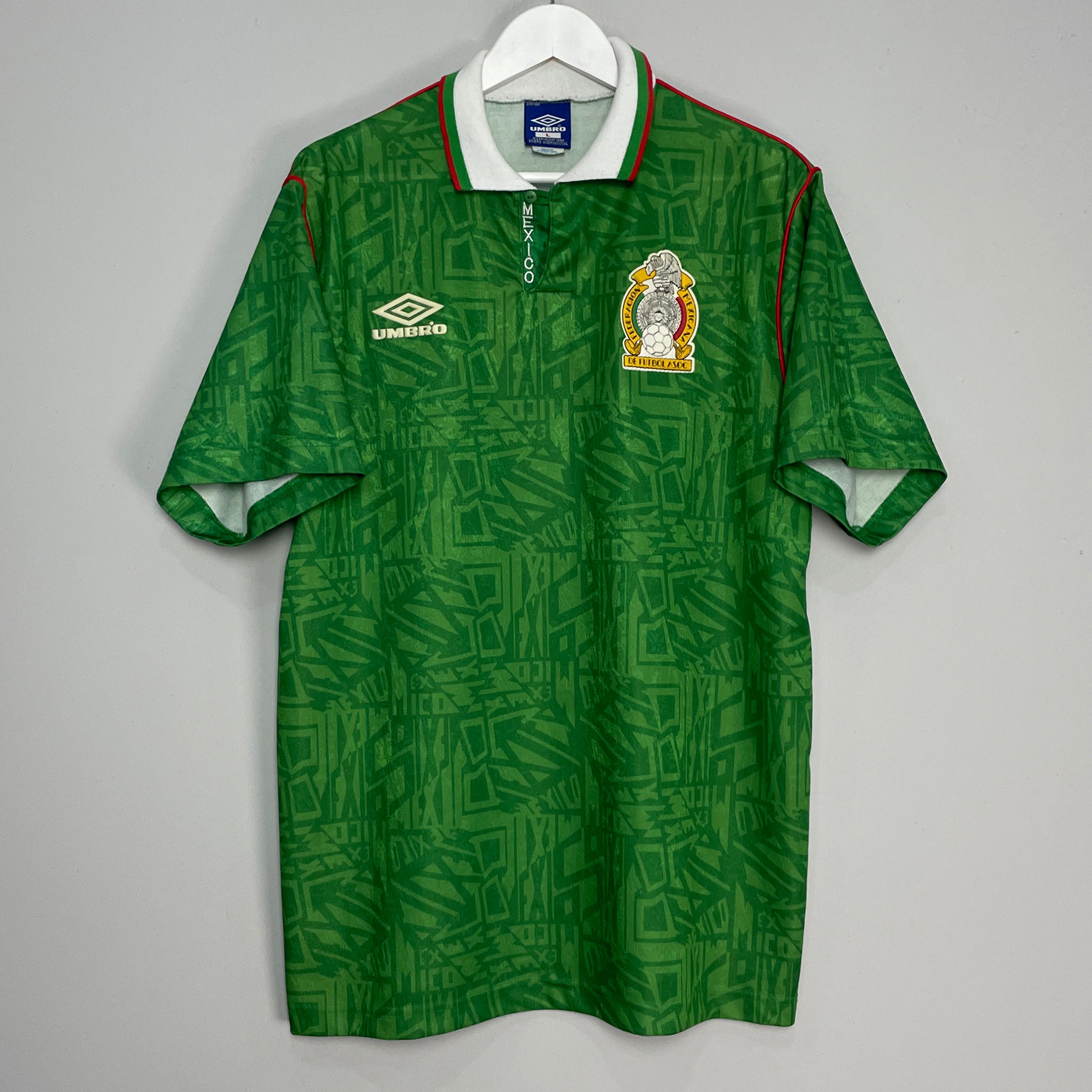Shop 1994 MEXICO HOME SHIRT (L) UMBRO, classic football shirts, vintage football shirts & retro soccer jerseys at Cult Kits