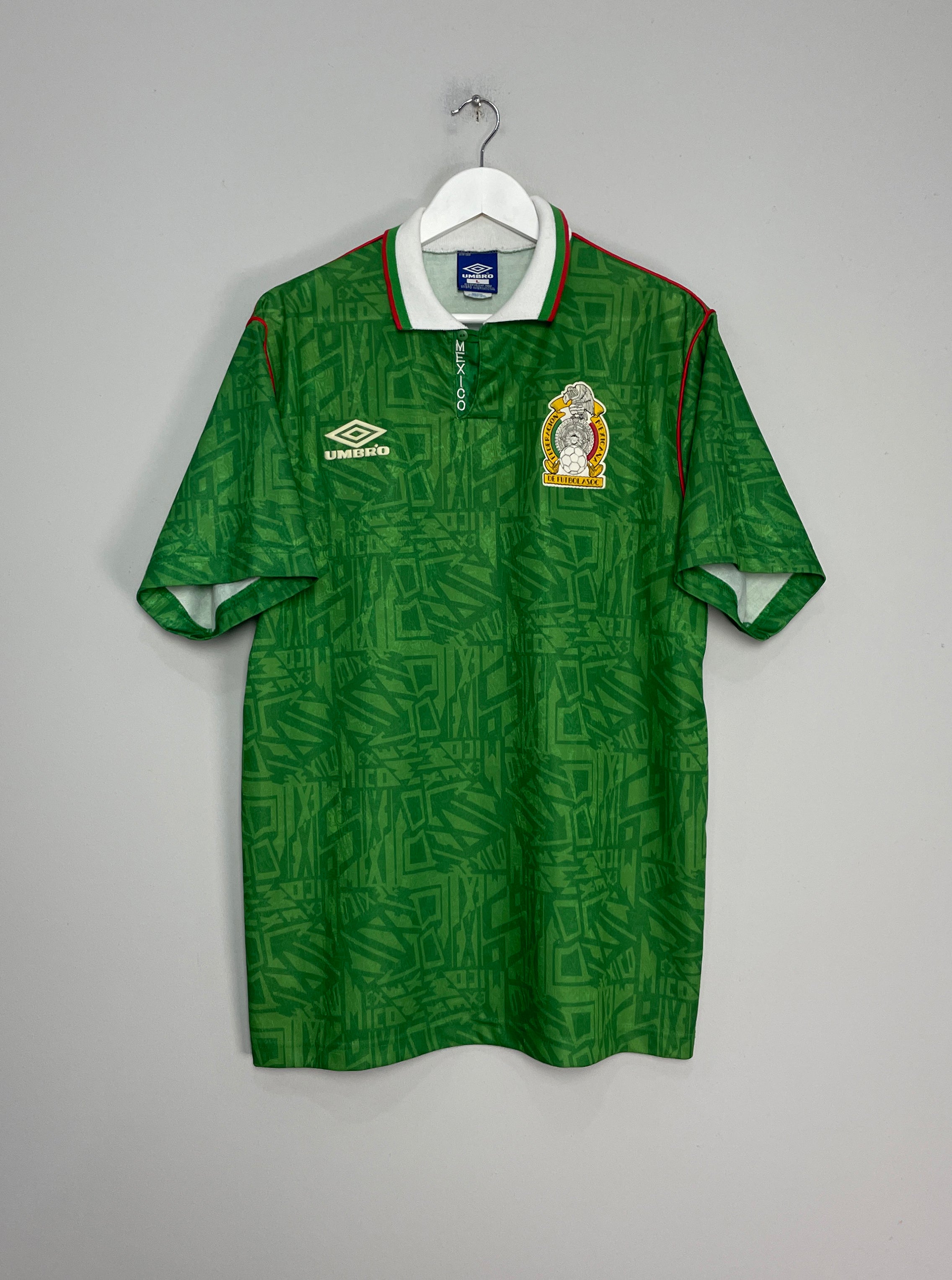 Shop 1994 MEXICO HOME SHIRT (L) UMBRO, classic football shirts, vintage football shirts & retro soccer jerseys at Cult Kits