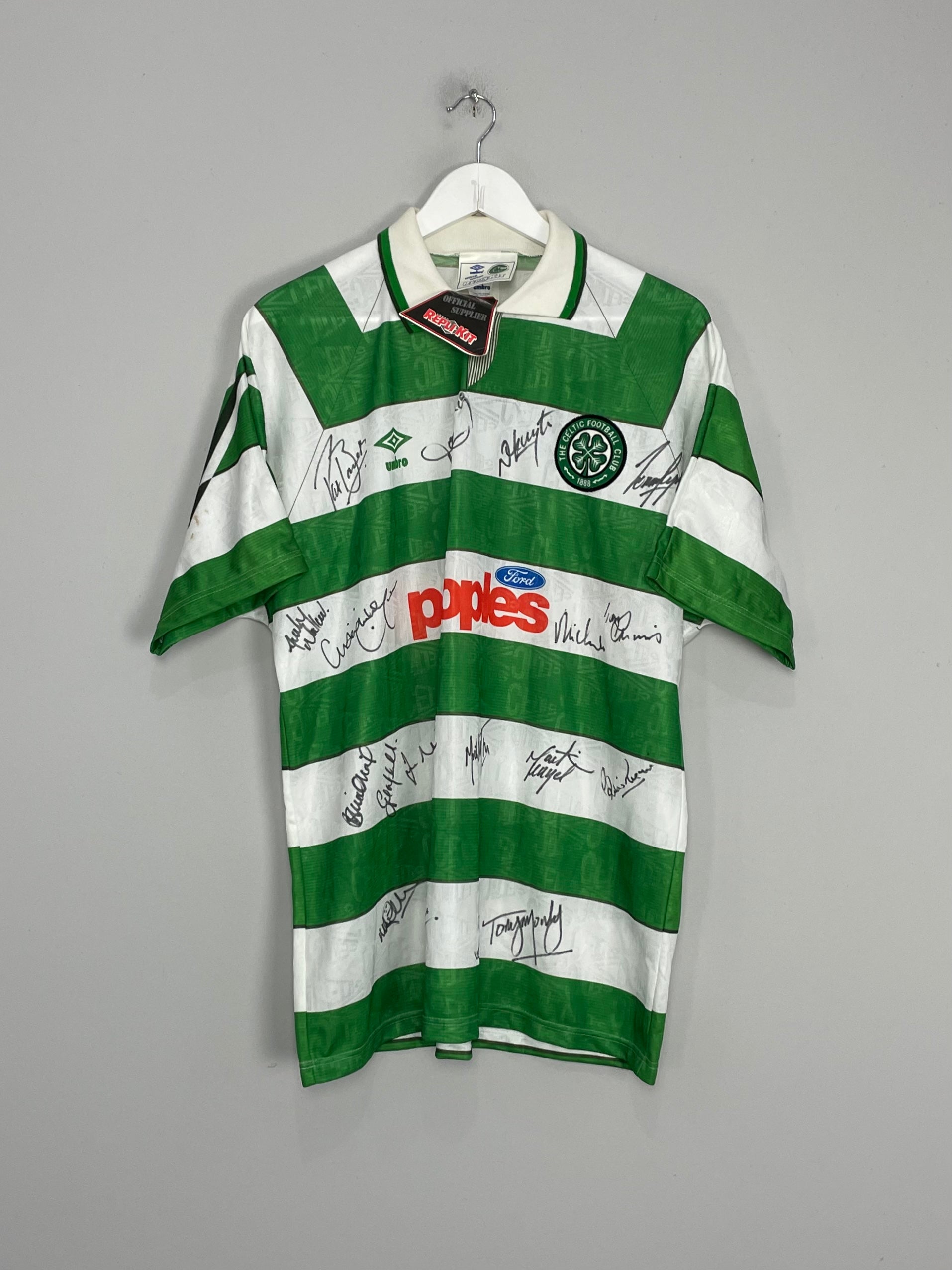 Shop 1991/92 CELTIC *SQUAD SIGNED* BNWT HOME SHIRT (L) UMBRO, classic football shirts, vintage football shirts & retro soccer jerseys at Cult Kits