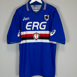 Shop 2003/04 SAMPDORIA HOME SHIRT (XL) ASICS, classic football shirts, vintage football shirts & retro soccer jerseys at Cult Kits