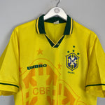 Shop 1994/95 BRAZIL #10 HOME SHIRT (XL) UMBRO, classic football shirts, vintage football shirts & retro soccer jerseys at Cult Kits