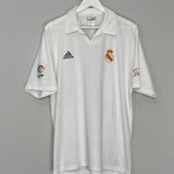 Shop 2001/02 REAL MADRID ZIDANE #5 *CENTENARY* HOME SHIRT (L) ADIDAS, classic football shirts, vintage football shirts & retro soccer jerseys at Cult Kits