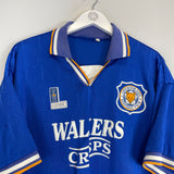 Shop 1994/96 LEICESTER CITY HOME SHIRT (L) FOX LEISURE, classic football shirts, vintage football shirts & retro soccer jerseys at Cult Kits