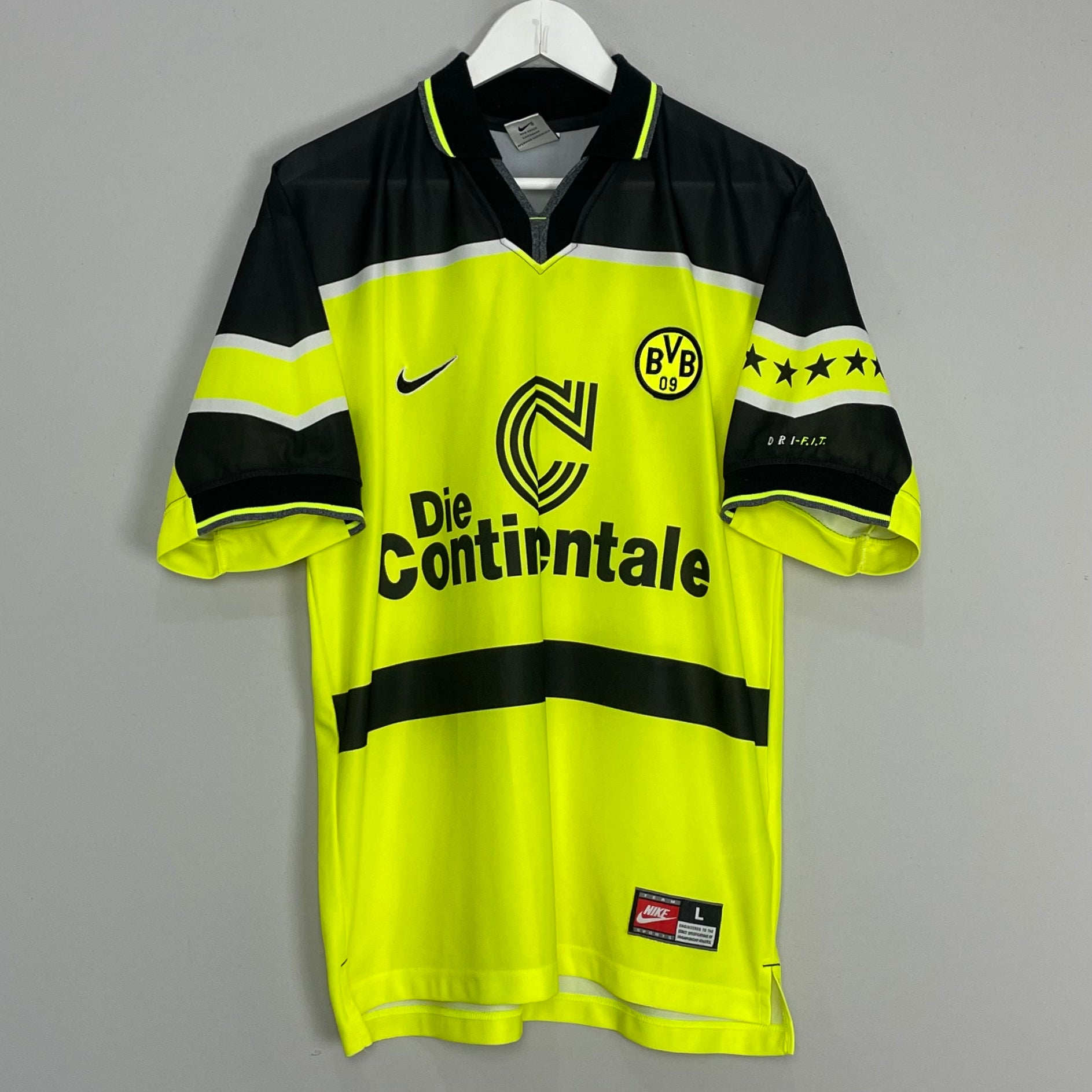 Shop 1997/98 DORTMUND 'CHAMPIONS' HOME SHIRT (L) NIKE, classic football shirts, vintage football shirts & retro soccer jerseys at Cult Kits