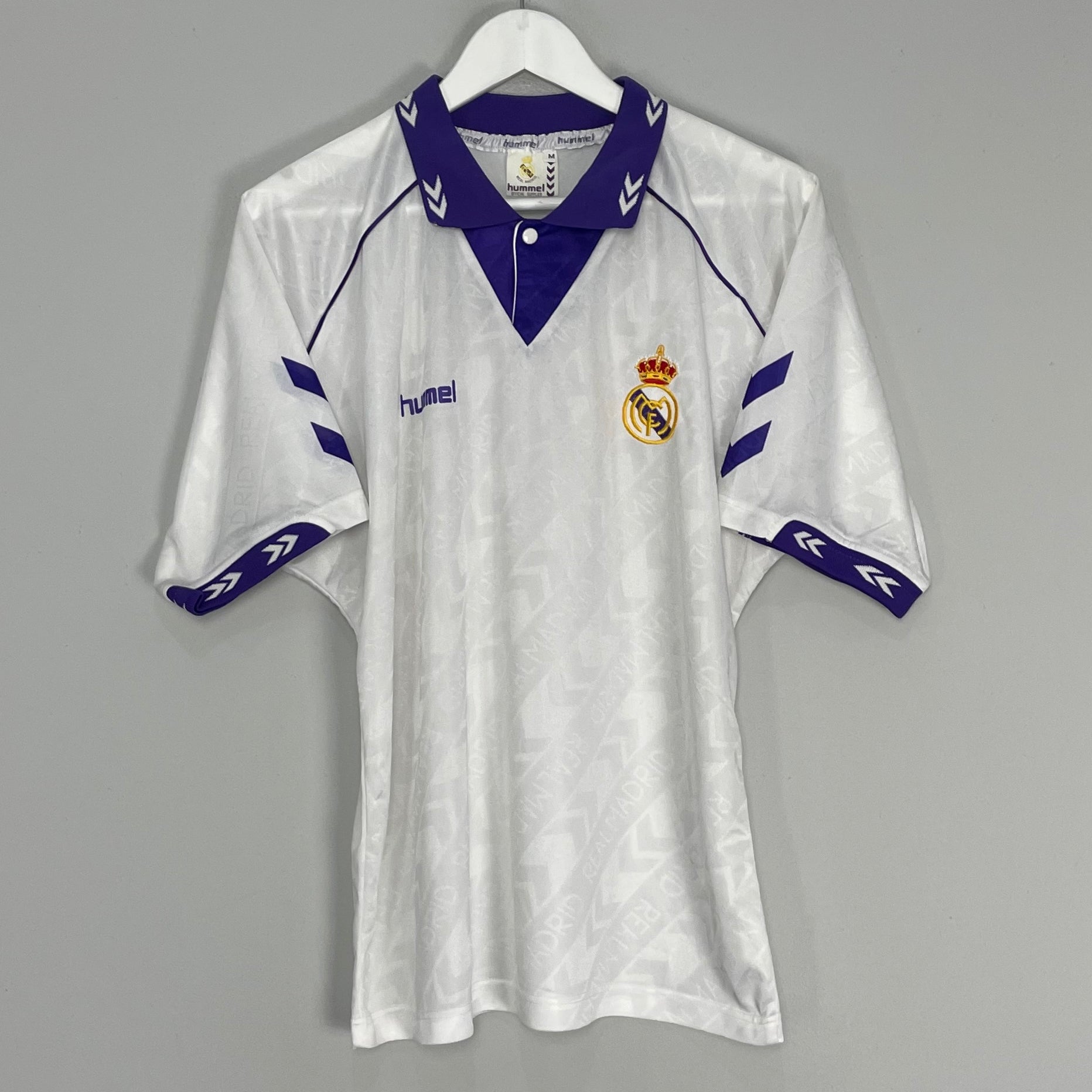 Shop 1993/94 REAL MADRID HOME SHIRT (M) HUMMEL, classic football shirts, vintage football shirts & retro soccer jerseys at Cult Kits