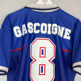 Shop 1997/99 RANGERS GASCOIGNE #8 HOME SHIRT (L) NIKE, classic football shirts, vintage football shirts & retro soccer jerseys at Cult Kits