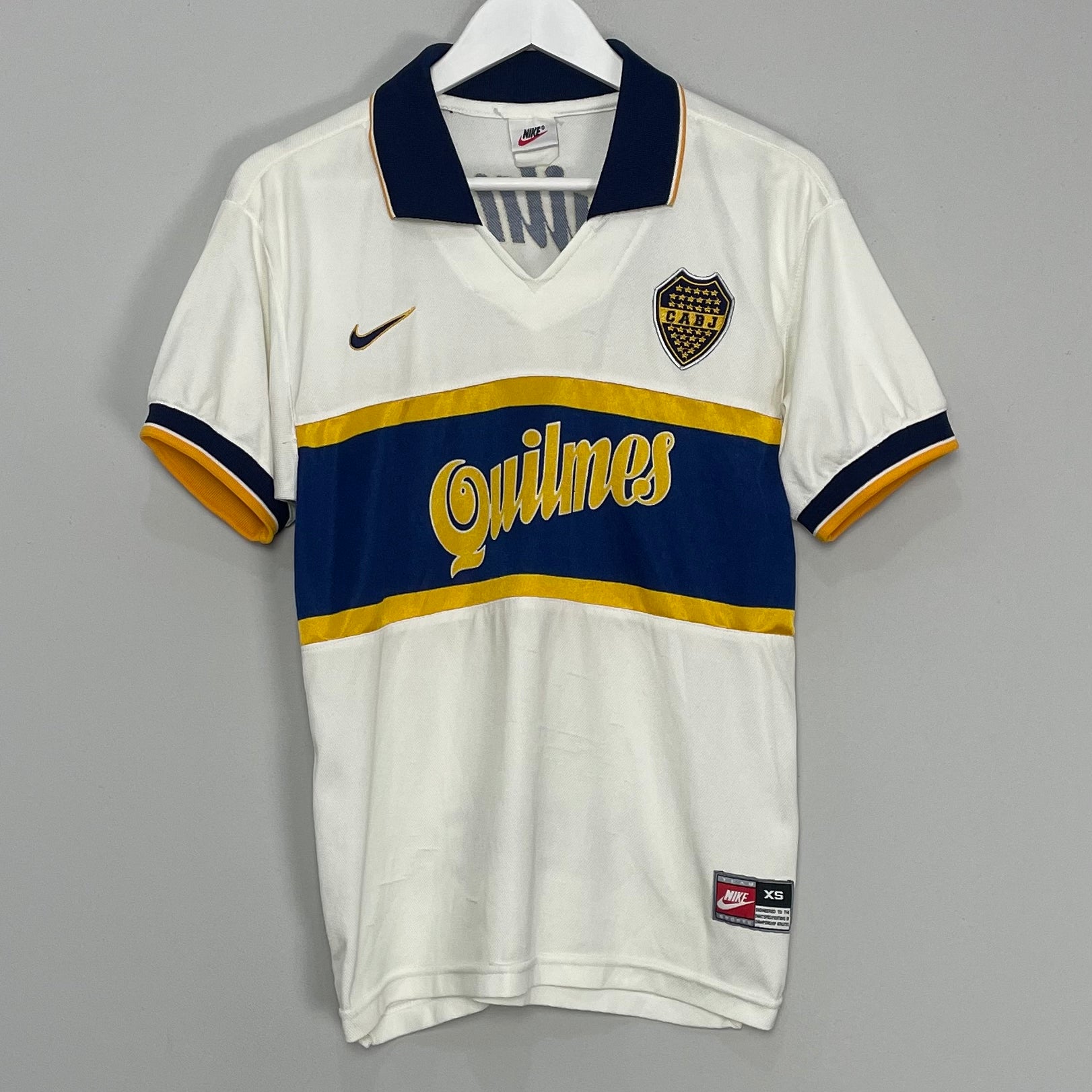 Shop 1997/98 BOCA JUNIORS AWAY SHIRT (XS) NIKE, classic football shirts, vintage football shirts & retro soccer jerseys at Cult Kits
