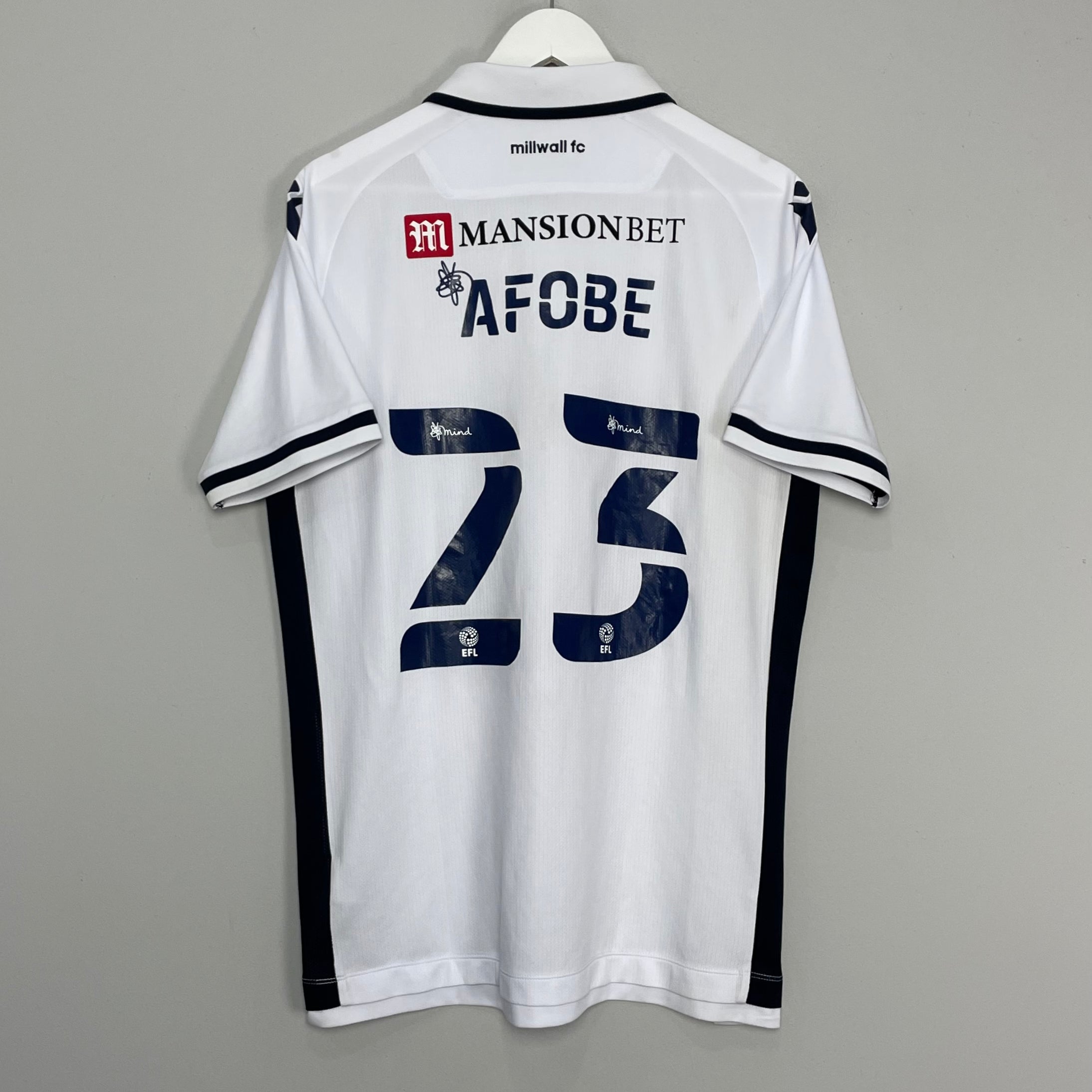 Shop 2021/22 MILLWALL AFOBE #23 AWAY SHIRT (XL) MACRON, classic football shirts, vintage football shirts & retro soccer jerseys at Cult Kits