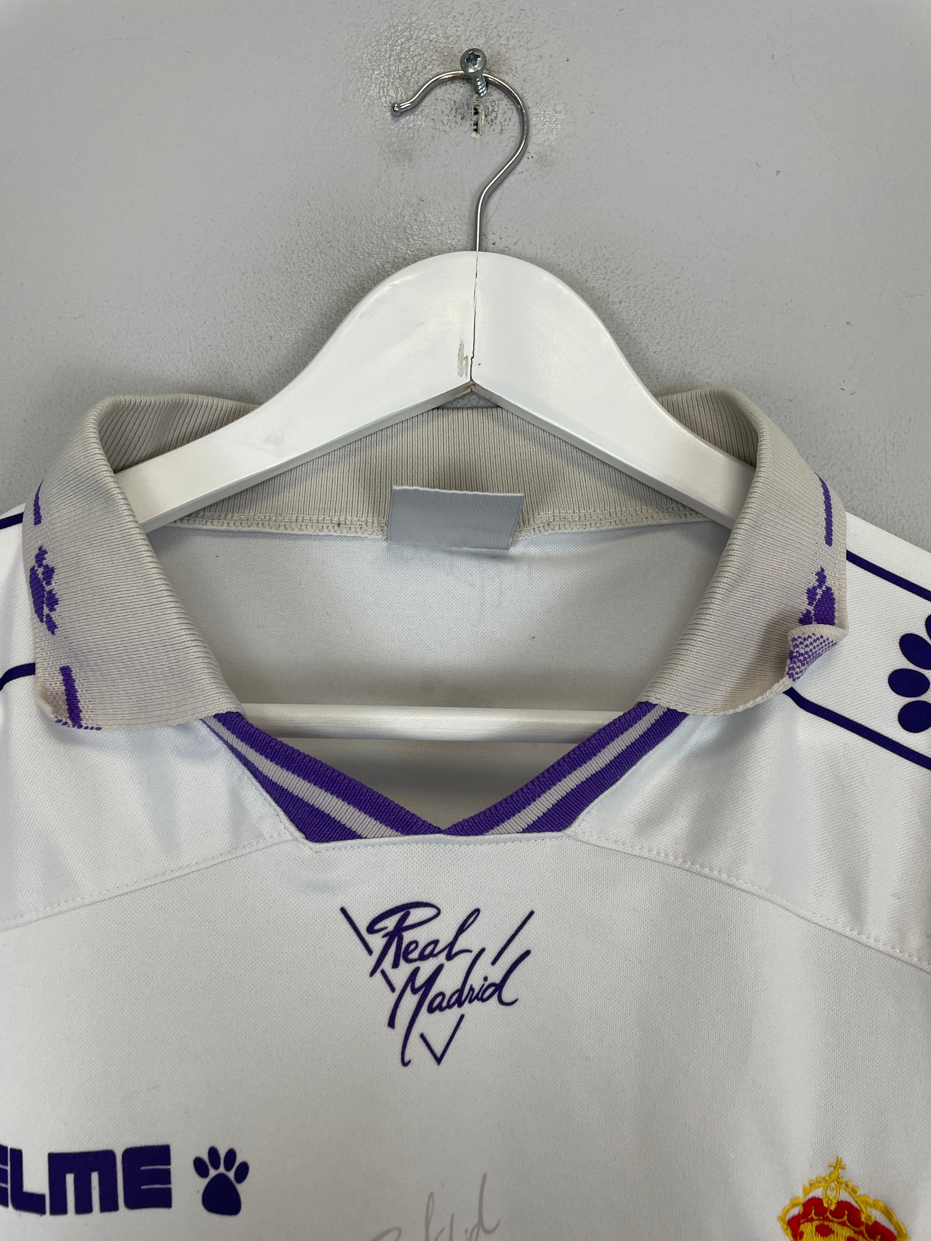 Shop 1994/96 REAL MADRID HOME SHIRT (M) KELME, classic football shirts, vintage football shirts & retro soccer jerseys at Cult Kits