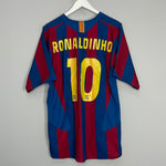 2005/06 BARCELONA RONALDINHO #10 HOME SHIRT (L) NIKE