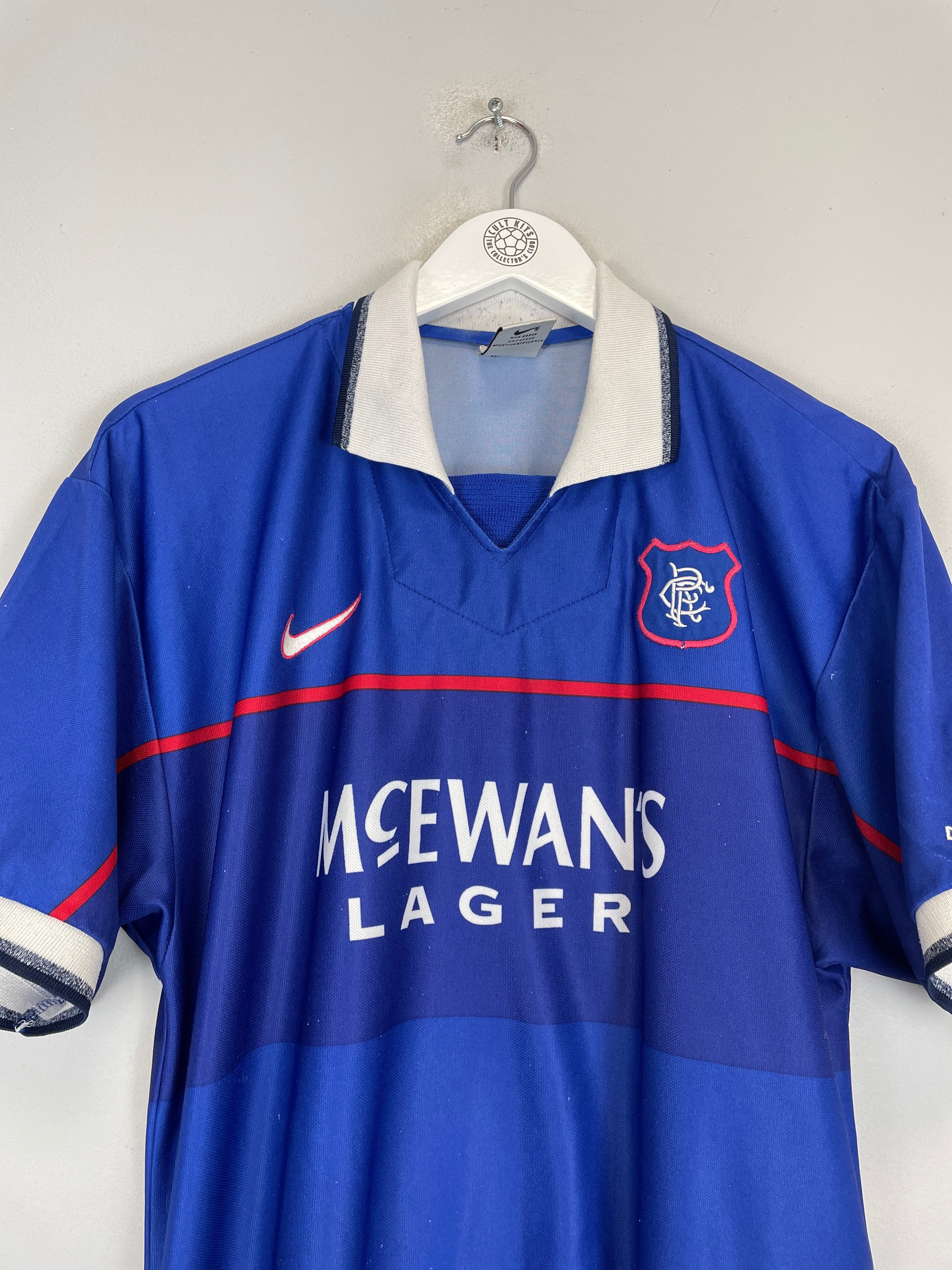 Shop 1997/99 RANGERS GASCOIGNE #8 HOME SHIRT (L) NIKE, classic football shirts, vintage football shirts & retro soccer jerseys at Cult Kits
