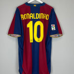 Shop 2007/08 BARCELONA RONALDINHO #10 HOME SHIRT (XL) NIKE, classic football shirts, vintage football shirts & retro soccer jerseys at Cult Kits