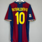 Shop 2007/08 BARCELONA RONALDINHO #10 HOME SHIRT (XL) NIKE, classic football shirts, vintage football shirts & retro soccer jerseys at Cult Kits